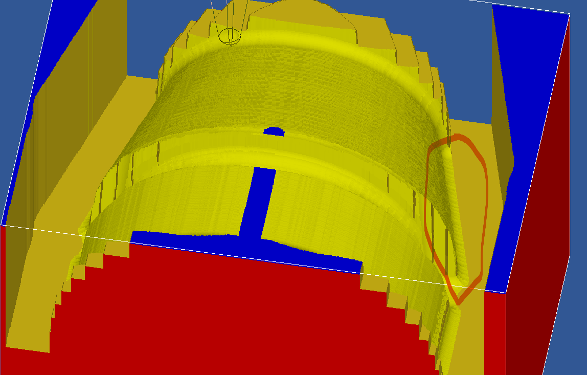 Cambam Profilage 3D Ligne niveau ébauche, limite et surépaisseur Cv410