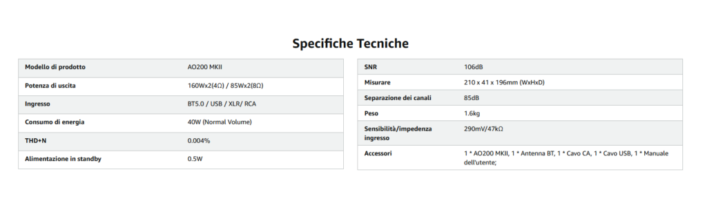 SMSL - [TP + Spedizione] Vendo SMSL AO200 MKII Amplificatore in classe D Specif10