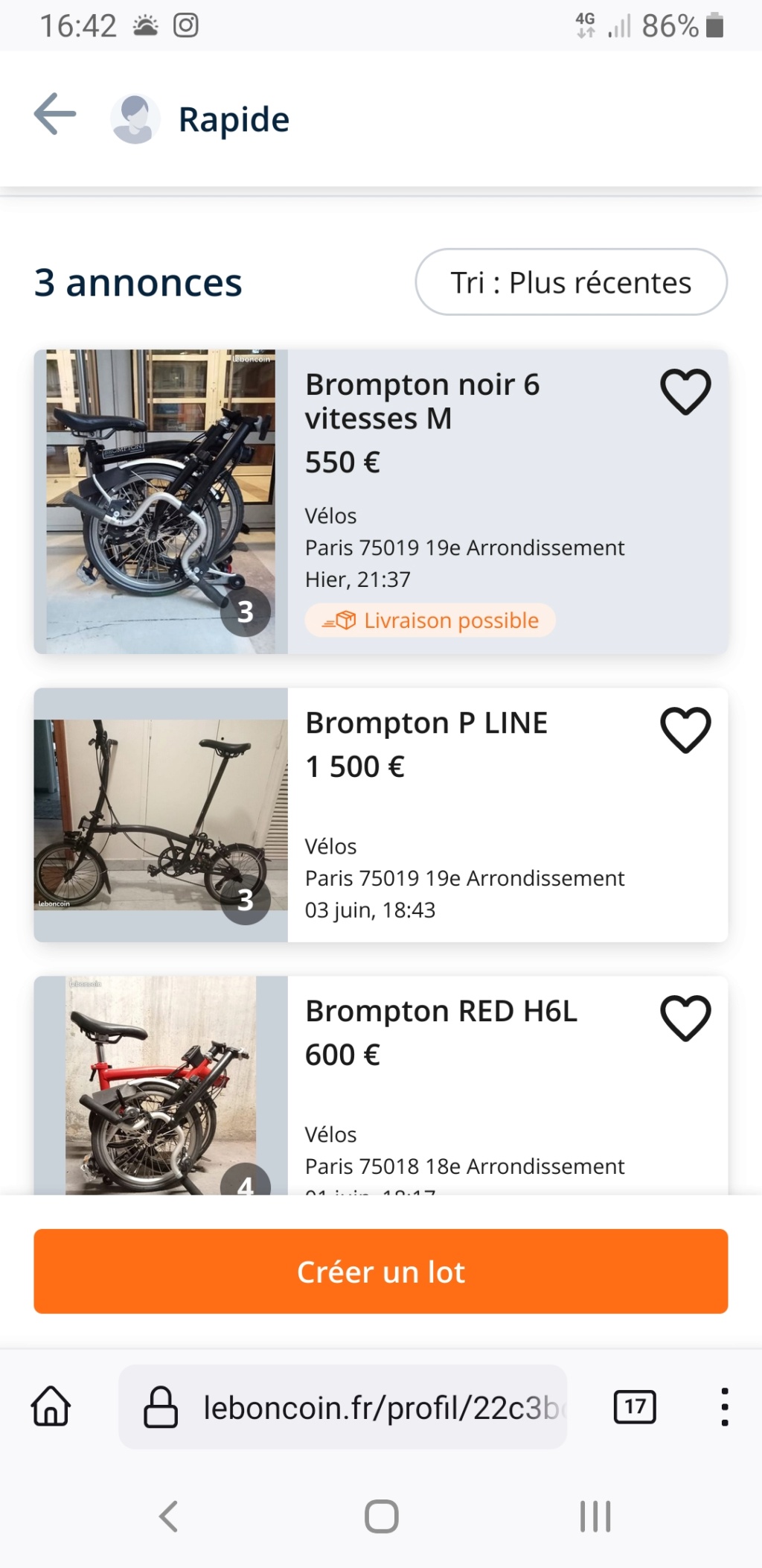 Vente de Brompton : annonces "ultra hyper suspectes" - Page 25 Screen60