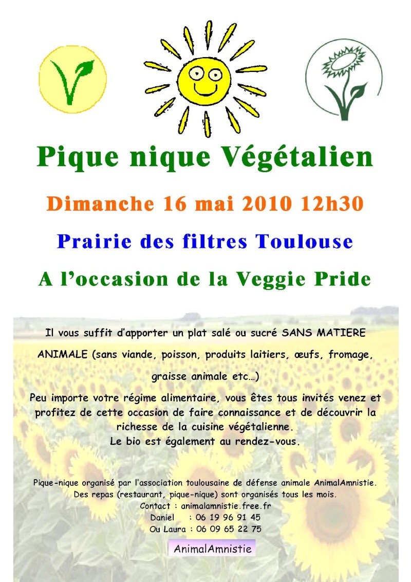 Pic nique géant à l'occasion de la Veggie Pride dimanche 16 mai Affich15