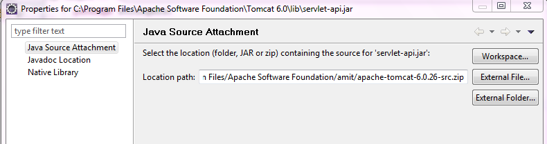 Java Servlets (tomcat) Documentation in Eclipse Java_s10