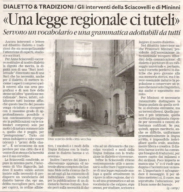 DIALETTO & POLEMICHE - da LA GAZZETTA DEL MEZZOGIORNO DEL 14.12.2006 e SEGUENTI Dia_1311