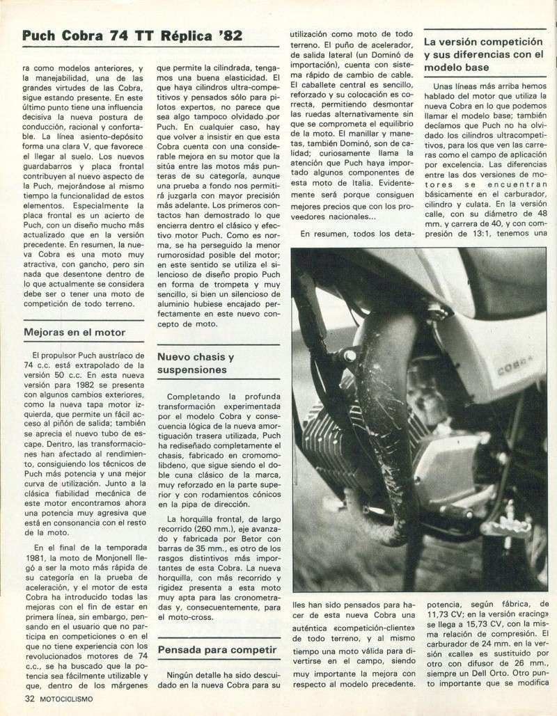 Motociclismo 740 - Febrero 1982 - Puch Cobra M-82 Pre-serie 0315
