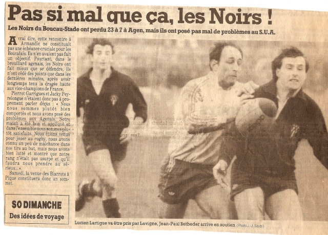 Saison 1984/85 (dernier 16ème de Finale de 1ère Division) Agen_b12