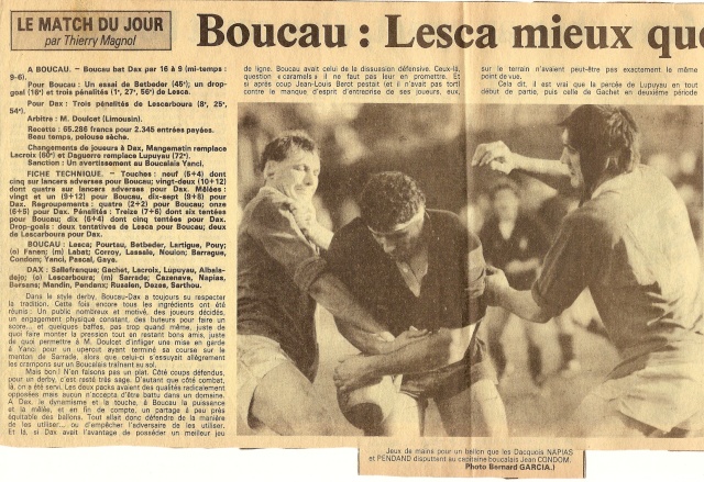 Saison 1984/85 (dernier 16ème de Finale de 1ère Division) Bs_dax16