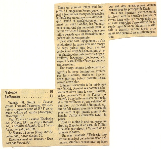 Saison 1984/85 (dernier 16ème de Finale de 1ère Division) Valenc12