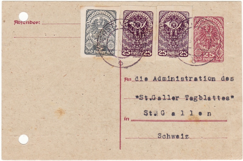 Postkartenserie "Neuer Wappenadler", Inschrift "Deutschösterreich" Img53