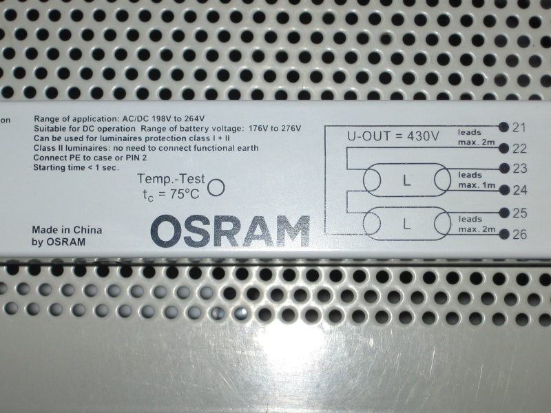 Comment câbler les douilles avec un ballast OSRAM 2x54W Img_3921