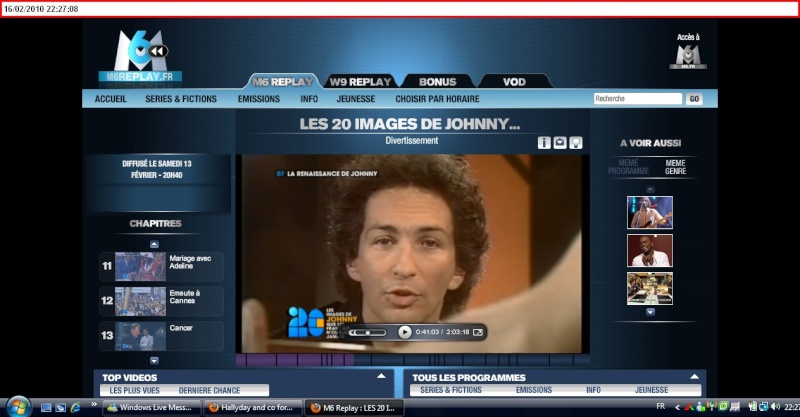 [reportage] Le 13 fevrier 2010 JOHNNY sur M6 2010-151