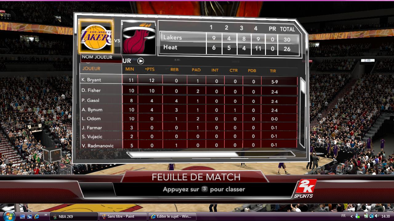 [ Match Amical ] Los Angeles LAkers - Miami Heat A110