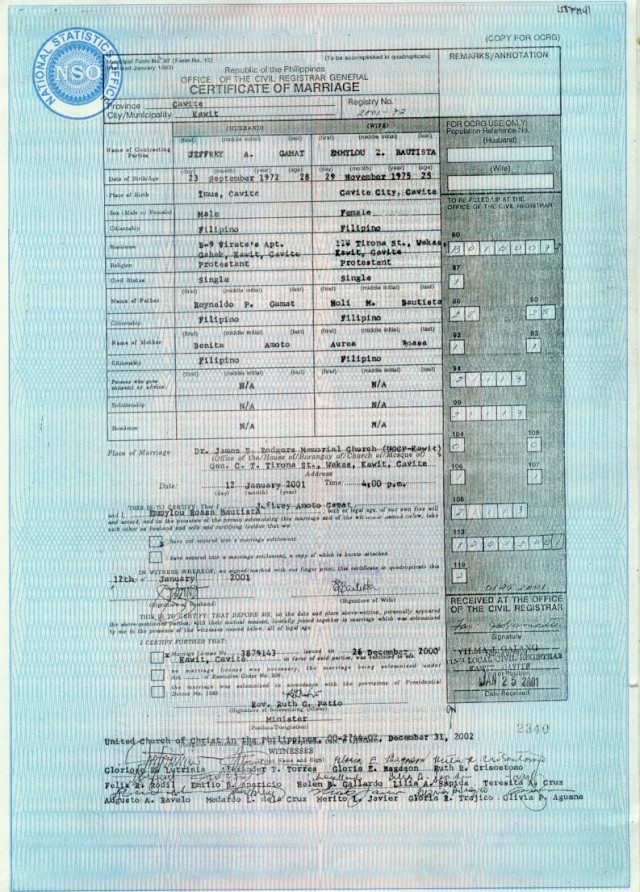 Personal Documents (Birth, Marriage Certificates etc.) Marria10