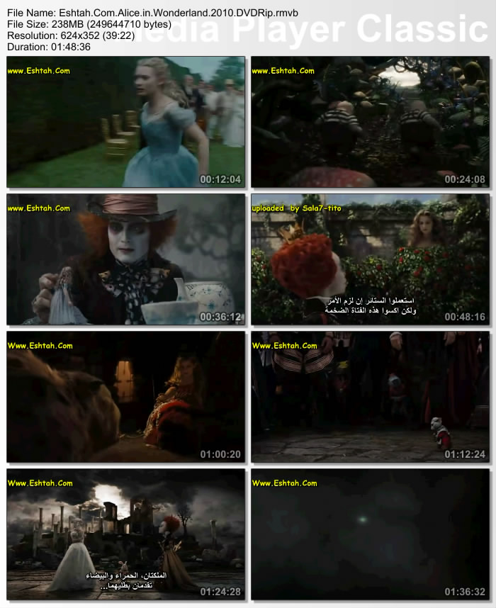 تحميل فيلم المغامرة والفنتازيا الرائع Alice in Wonderland 2010 مترجم بجودة DVDRip للنجم "جوني ديب" 2mrfk310