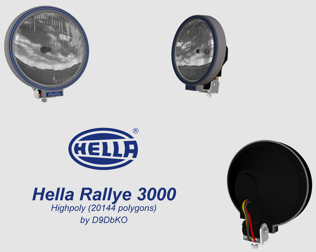 Hella Rallye 3000 (highpoly model) Hella10