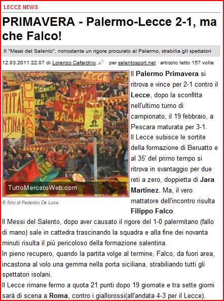 FILIPPO FALCO: LA NUOVA STELLA DEL SALENTO Cattur22