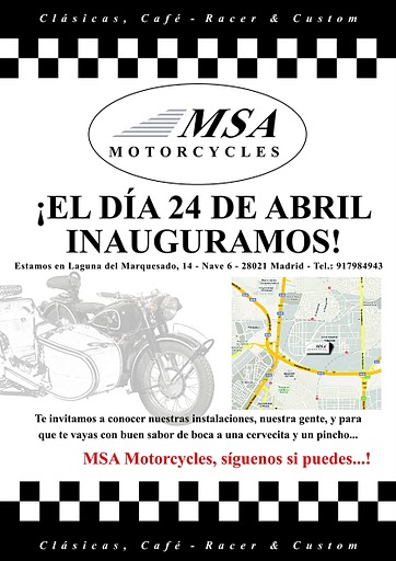 MSA MOTORCYCLES inauguración en Madrid Msa110