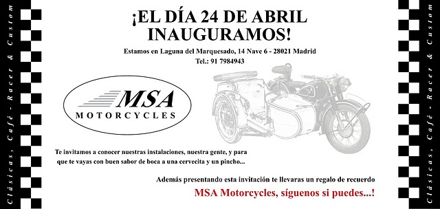 MSA MOTORCYCLES inauguración en Madrid Msa210