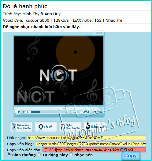 Post nhạc, tạo List nhạc, nhạc nền cho Blog 360 Plus 42281710