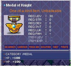Maple All Medal Guide Knight10