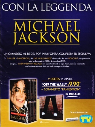 CD + DVD di Michael Jackson su TV Sorrrisi e Canzoni Tvsorr11