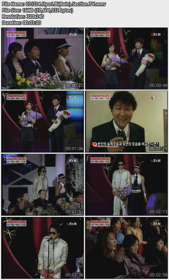 [031224] Hyori & Rain - Section TV (KBS Award) 03122410