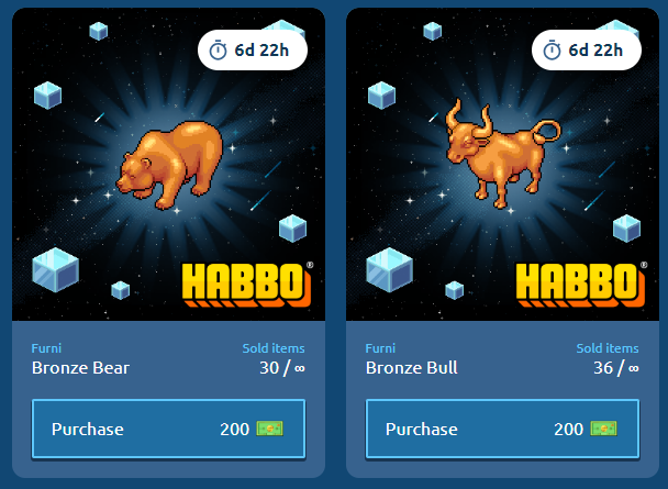 habbo - Statue Toro ed Orso NFT su nft.habbo.com Bfcyq010