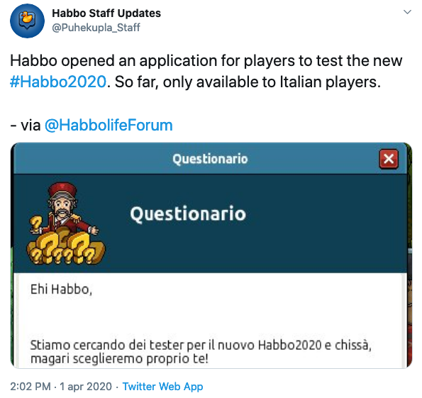 [IT] Candidati come tester per Habbo2020 su Habbo.it Scher889