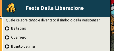 [IT] Quiz sull'Anniversario della liberazione d'Italia 2020 Scher989