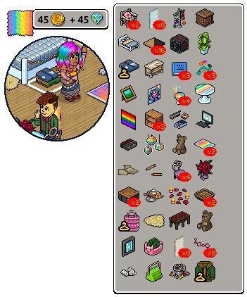 Reinserito affare stanza Arcobaleno in catalogo su Habbo Scree623