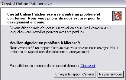 Bug: Crystal Online Patcher.exe A L'AIDE !! Erreur11