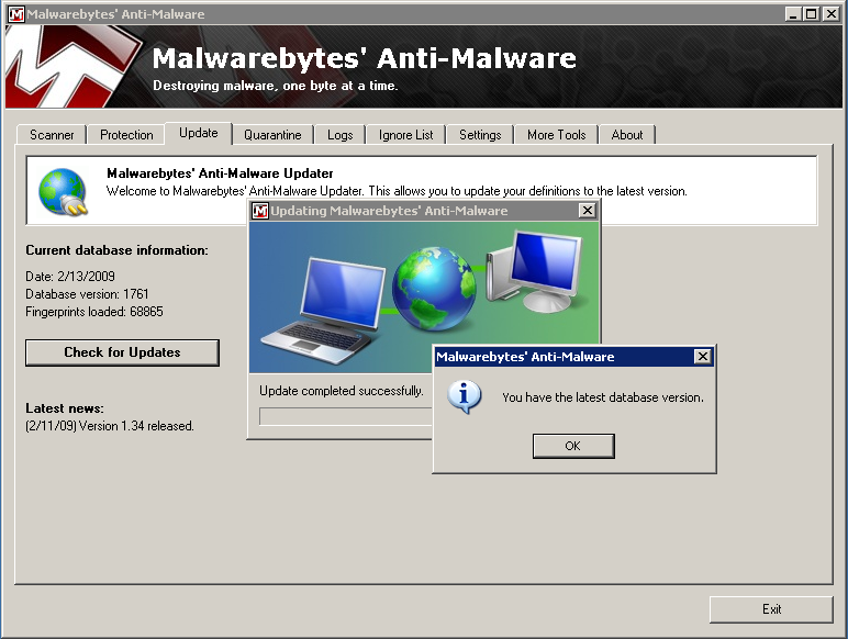 برنامج Malwarebytes\' Anti-Malware ميل وير بايت 1.34 Malwar10