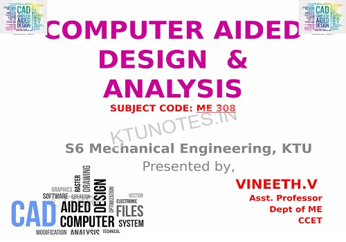 محاضرة بعنوان Computer Aided Design & Analysis  C_a_d_15