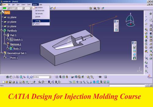 كورس تعليم برنامج كاتيا لاسطمبات الحقن - CATIA Design for Injection Molding Course C_l_i_10