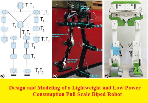 بحث بعنوان Design and Modeling of a Lightweight and Low Power Consumption Full-Scale Biped Robot D_a_n_10