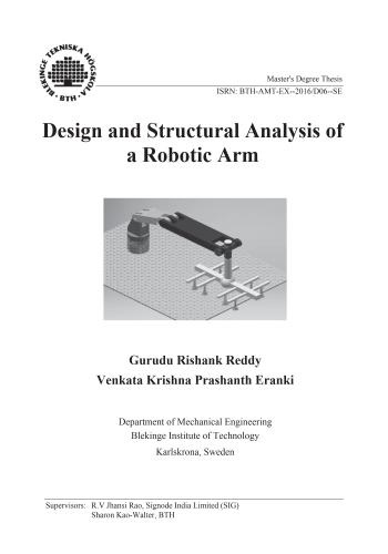 رسالة ماجستير بعنوان Design and Structural Analysis of a Robotic Arm  D_a_s_11