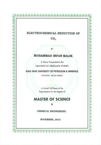 رسالة ماجستير بعنوان Electrochemical Reduction of Co2  E_c_r_10