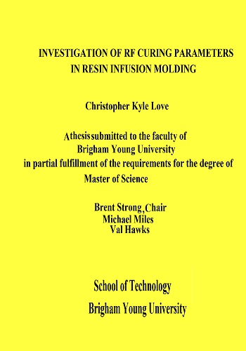 رسالة ماجستير بعنوان Investigation of RF Curing Parameters in Resin Infusion Molding  I_o_r_10