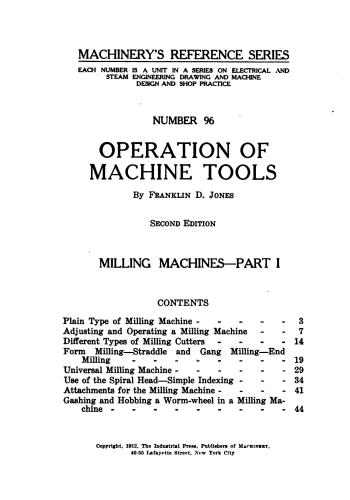 كتاب Operation of Machine Tools - Milling Machines - Part I  M_r_s117