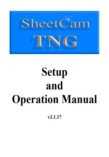 كتاب SheetCam TNG - Setup and Operation Manual  S_c_t_11