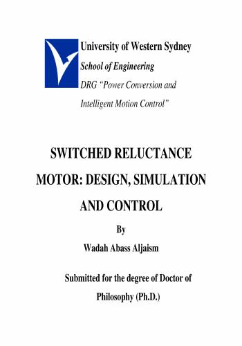  رسالة دكتوراه بعنوان Switched Reluctance Motor - Design, Simulation and Control  S_r_m_10