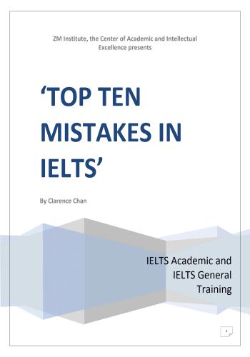 كتيب بعنوان أكبر 10 أخطاء يمكن أن ترتكبها في امتحان الأيلتس - Top Ten Mistakes in IELTS T_t_m_10