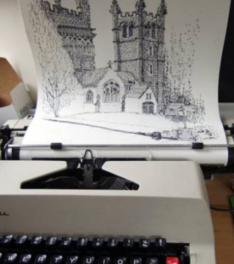 Une oeuvre d'art éffectuée à l'aide d'une ... machine à écrire ! Une-ar10