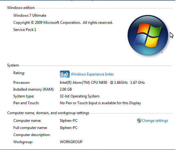 Windows 7 64 bit on Netbook!!! Screen27