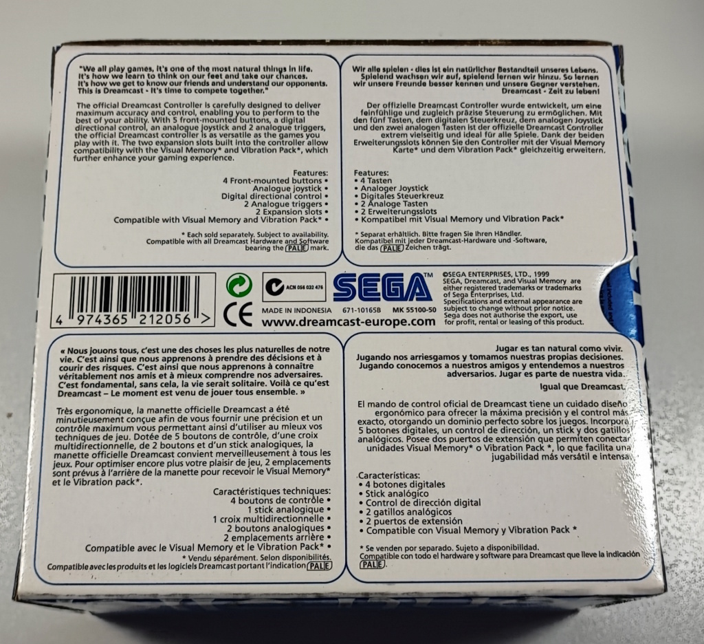 [VENDU] Accessoires Dreamcast : Manettes Dreamcast Controller PAL - Neuf Dcctrl11