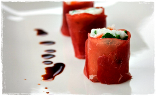 Sushi di Bresaola della Valtellina  e aceto balsamico Cattu182