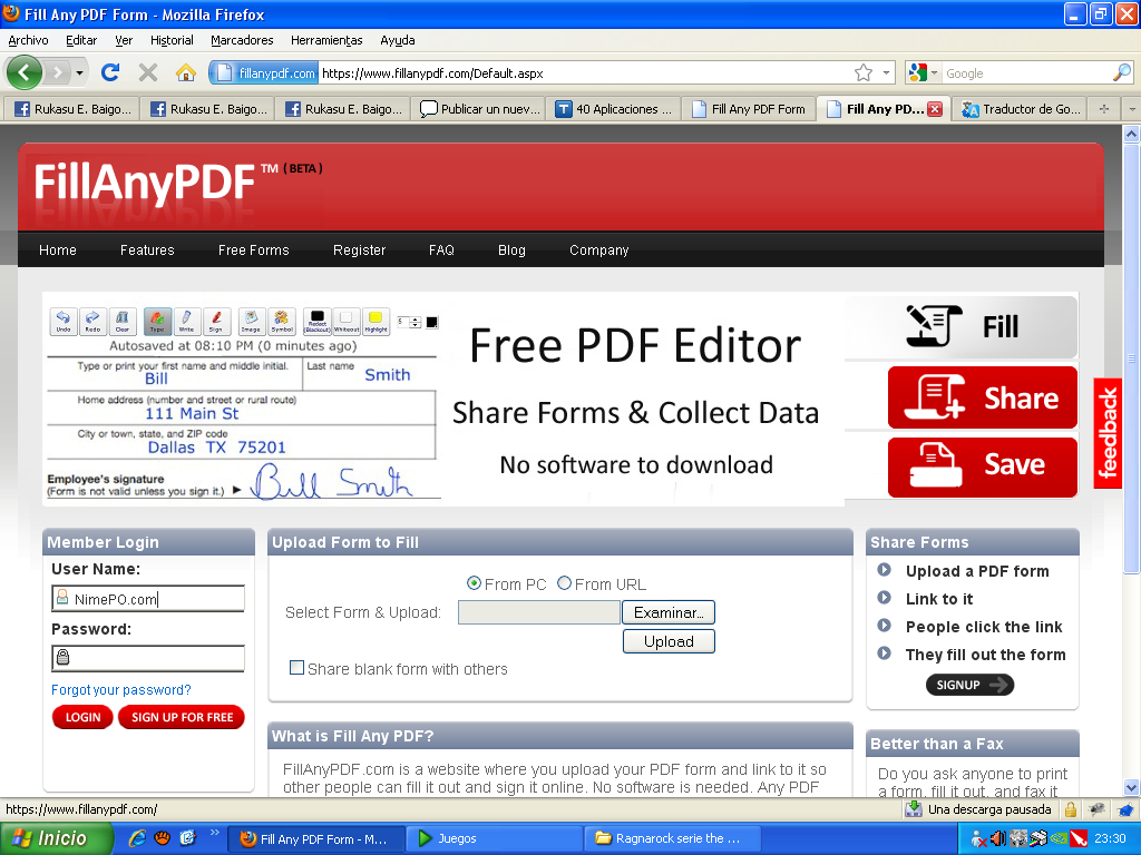 Fill any PDF : Sube tus PDF y editalos 710