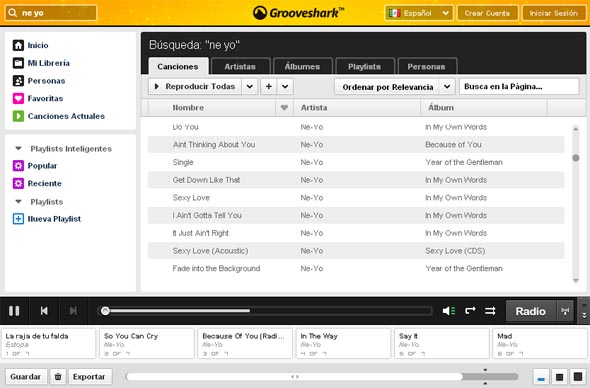 Grooveshark: Escuchar música online gratis Groove10