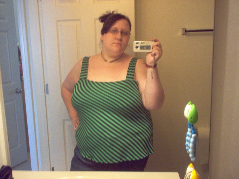 Green and black striped tank Green_10