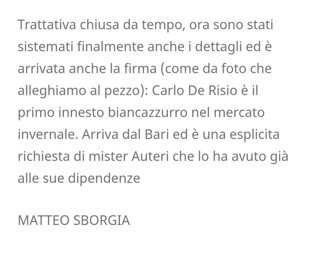 De Risio - Pescara, finalmente c'è la firma Screen18