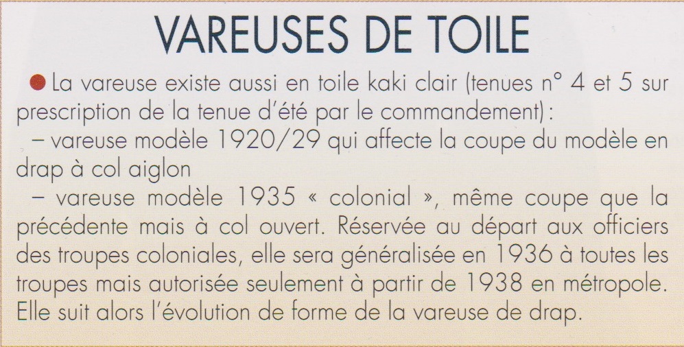 La vareuse en toile modèle 1929 et modèle 1939 Vareus10