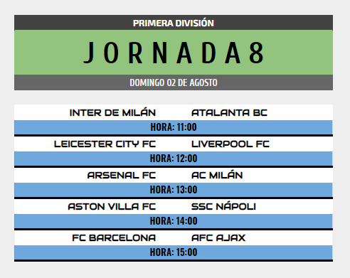 [AICv25] Horarios J7 & J8 de Liga 1D // Play-Off 2D & 4D IDA & VUELTA // Pre-UEL 2D IDA & VUELTA // J6 & J7 de Liga 3D 15957220